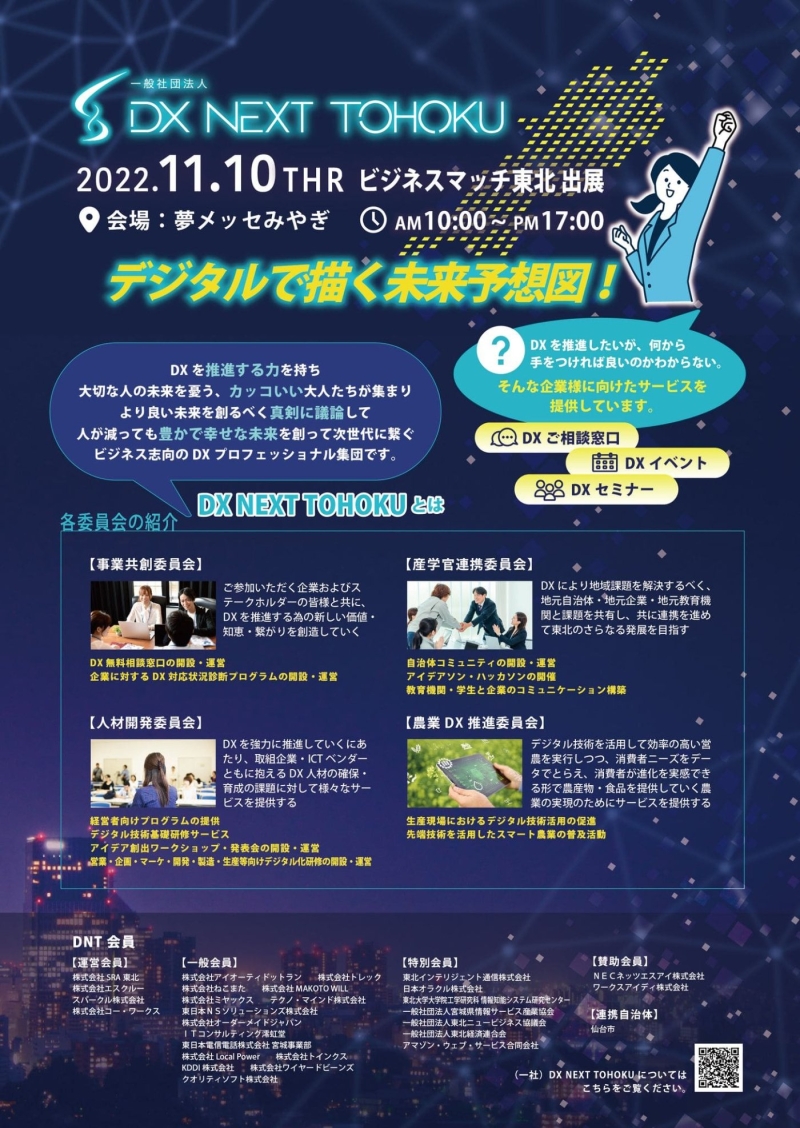 ビジネスマッチ東北2022秋のポスター(表面)